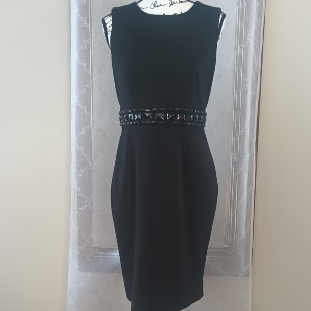 Saks Fifth Avenue Black Embellished Mini Dress